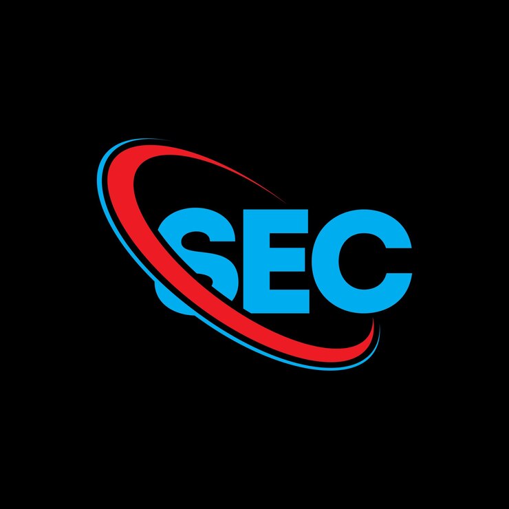 Vector el logotipo de la sec, la letra sec, el diseño de la carta sec, las iniciales, el logotipo sec vinculado con un círculo y un monograma en mayúsculas, la tipografía de la sec para el negocio tecnológico y la marca inmobiliaria.
