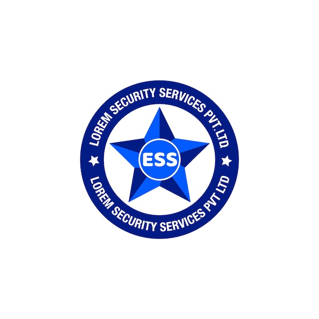 Logotipo de Security Services con icono de estrella ESS star security