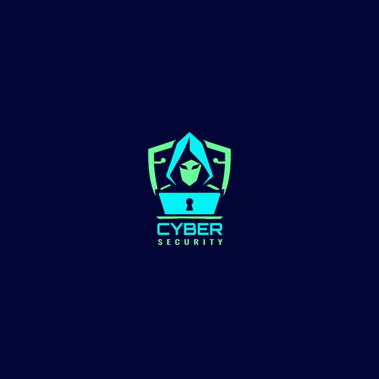 Vector logotipo de seguridad cibernética