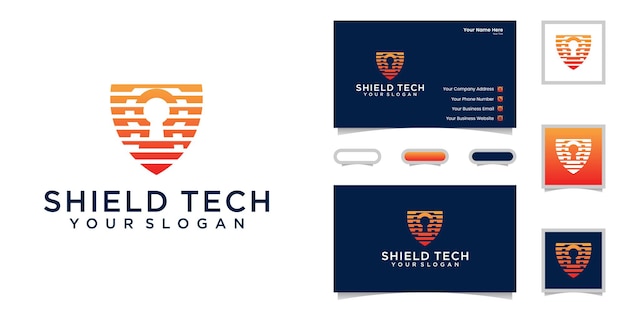 Logotipo de seguridad de datos de tecnología e inspiración para tarjetas de presentación