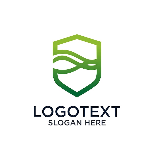 un logotipo de seguridad de escudo verde