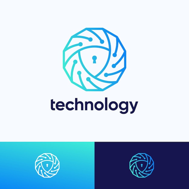 Vector logotipo de seguridad logotipo de la empresa de tecnología