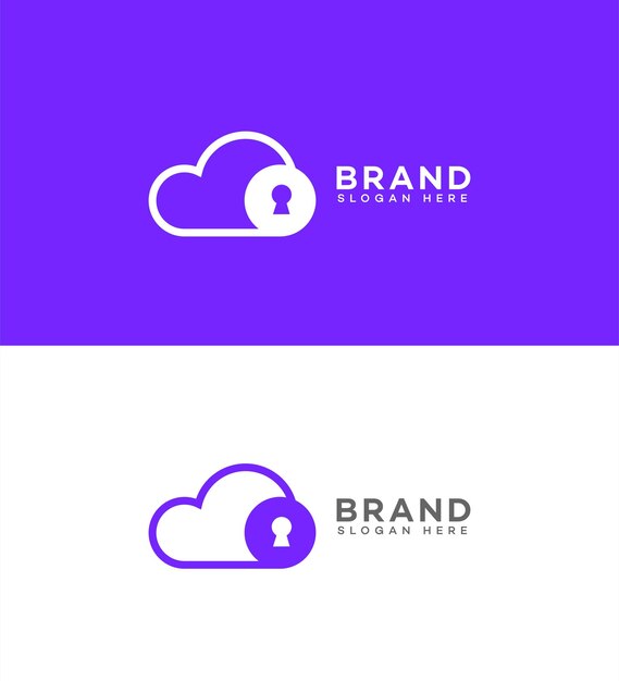 El logotipo de seguridad en la nube es una plantilla de símbolo de señal de identidad.