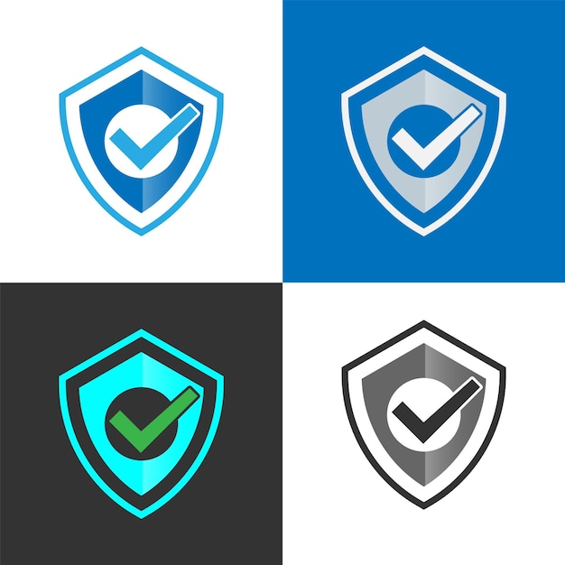 Logotipo de seguridad Símbolo de icono de bloqueo de escudo Ilustración vectorial