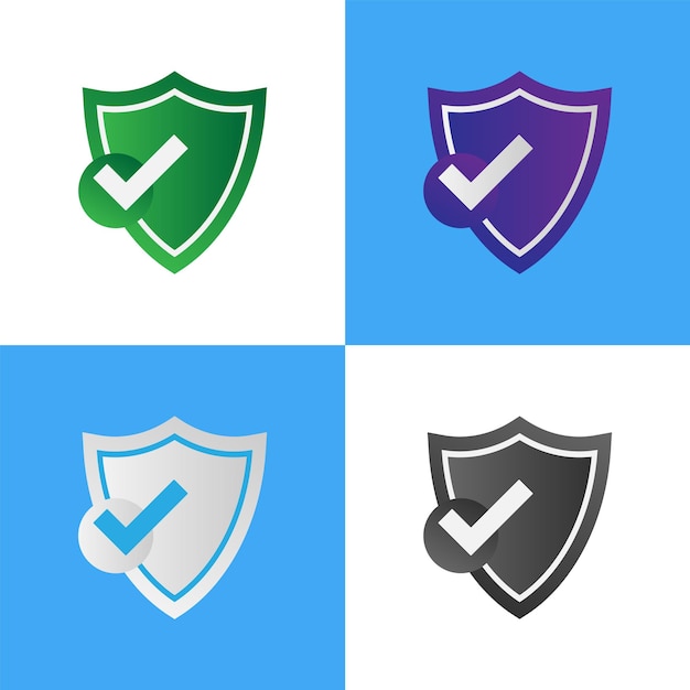 Logotipo de seguridad Símbolo de icono de bloqueo de escudo Ilustración vectorial