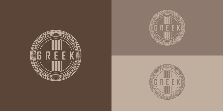 Vector logotipo de sello griego vintage aplicado para inspirar el diseño del logotipo de la empresa