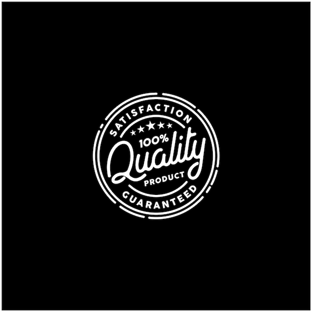 Logotipo de sello de producto de calidad 100% garantizada