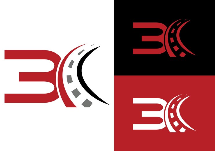 Vector logotipo de señal de tráfico con la letra 3 diseño símbolo de señal de transporte y tráfico