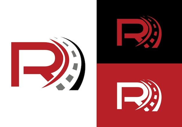 Logotipo de señal de tráfico con la letra R Diseño Símbolo de señal de transporte y tráfico