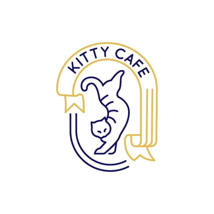 Vector logotipo sencillo con icono de gato