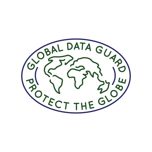 Logotipo sencillo con icono de guardia de datos global
