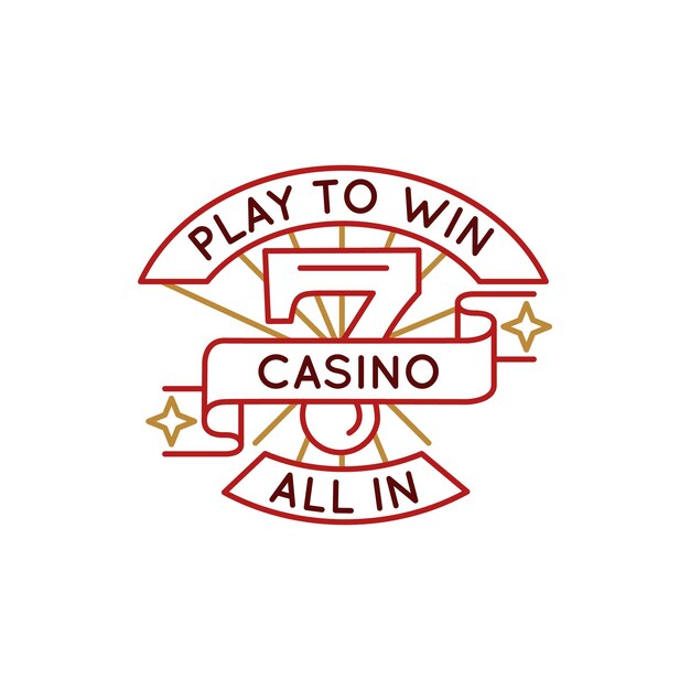 Logotipo sencillo con icono de juego de casino para ganar