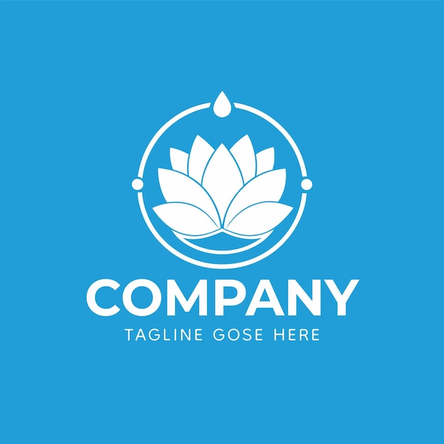 Logotipo sencillo y minimalista con ilustración de Lotus