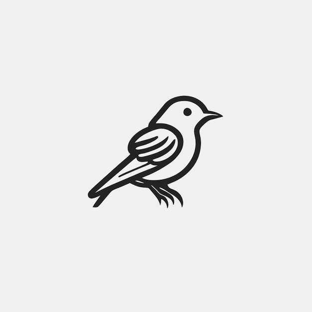 Logotipo sencillo y moderno de pinzón aleatorio logotipo en blanco y negro logotipo minimalista logotipo diseño logotipo