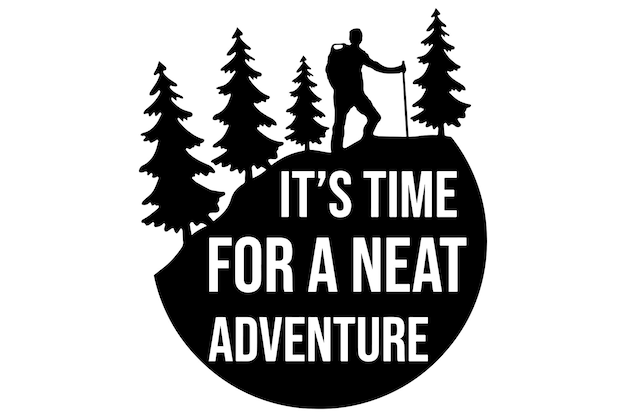 Logotipo Senderismo Es hora de una aventura ordenada