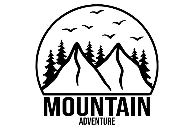 Vector logotipo senderismo montaña aventura