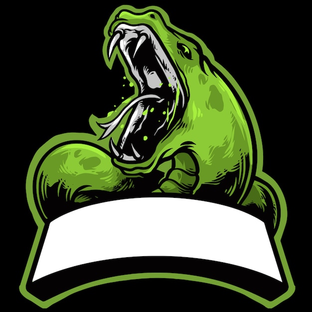 Logotipo de serpiente esport con banner