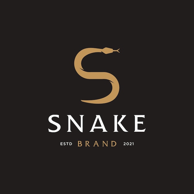 Logotipo de serpiente simple con letra S vector de diseño de logotipo de serpiente elegante con icono de serpiente víbora