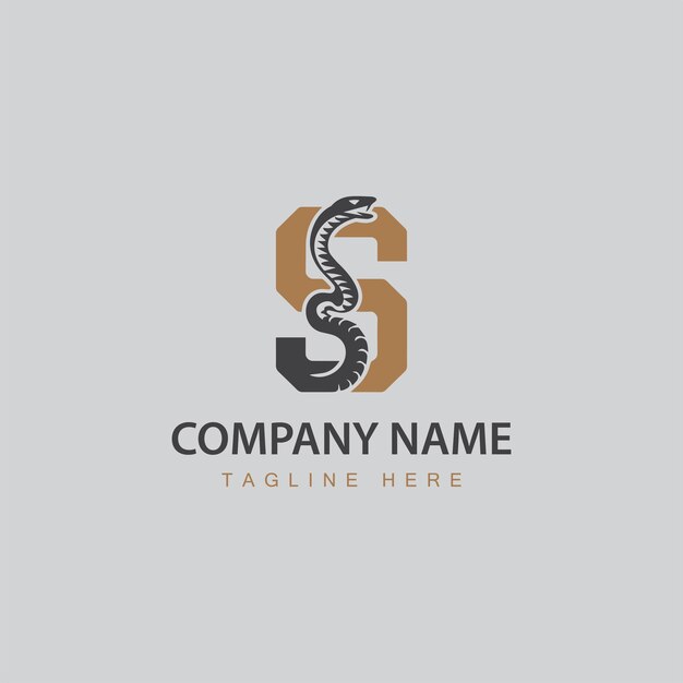 Logotipo de serpiente simple y moderno con diseño de plantilla vectorial