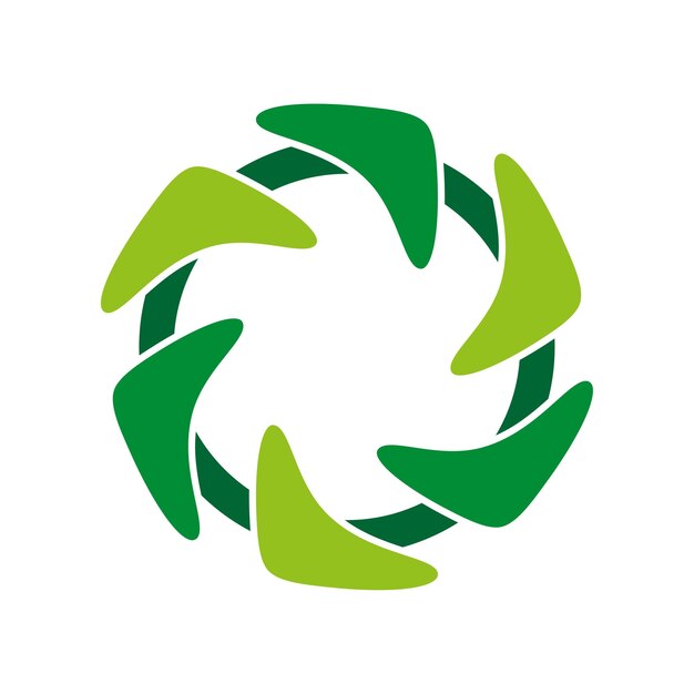 Logotipo de serraciones verdes dispuestas en un círculo Ilustración vectorial EPS 10 Imagen de archivo