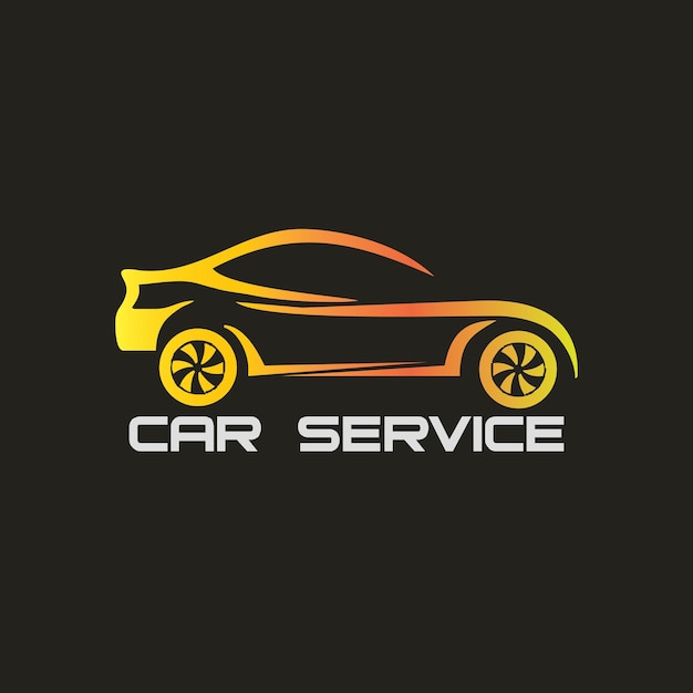 Logotipo de servicio de coche de cuatro o más ruedas muy elegante