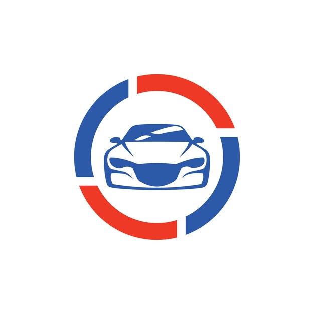 logotipo de servicio de coche de diseño plano vectorial