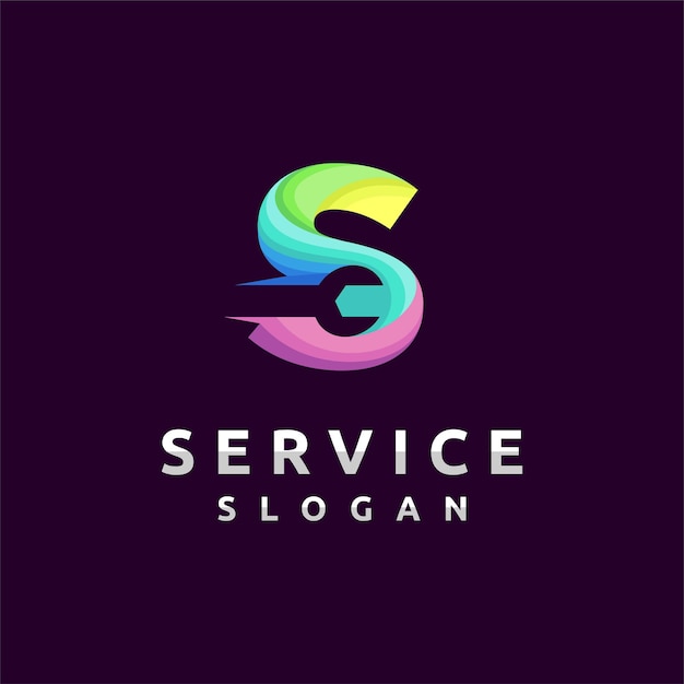 Logotipo de servicio con concepto de letra s