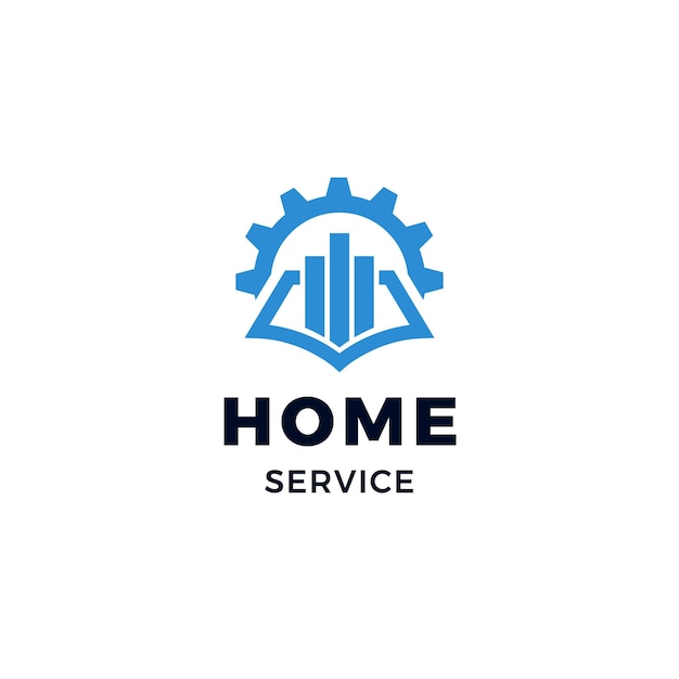 El logotipo de servicio doméstico minimalista azul vectorial gratuito