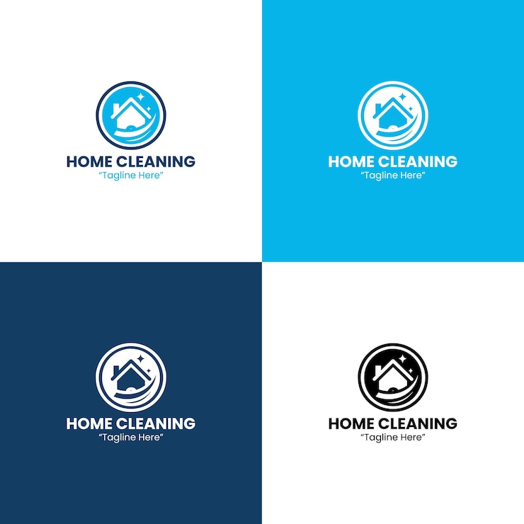 Vector logotipo del servicio de limpieza del hogar