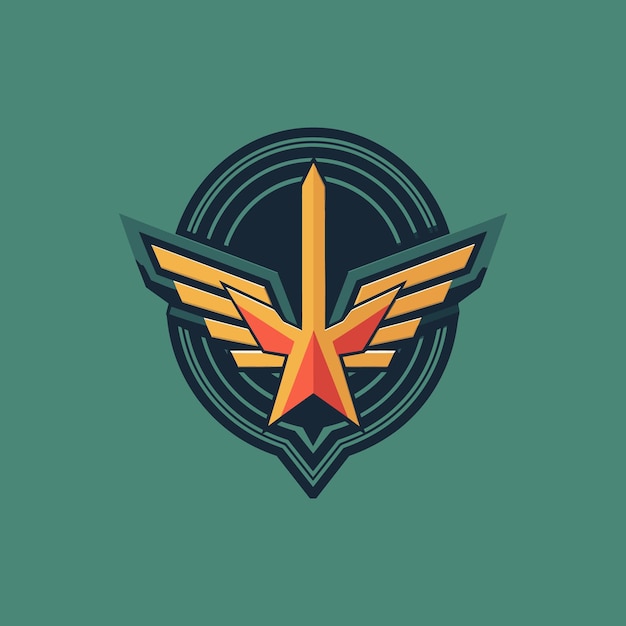 Vector logotipo de servicio militar mínimo simple