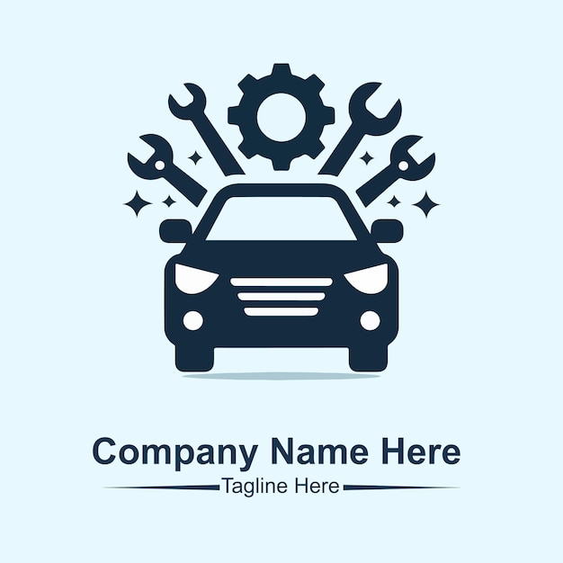 El logotipo de servicio y reparación de automóviles aquí