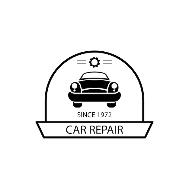 Logotipo del servicio de reparación de automóviles y vehículos