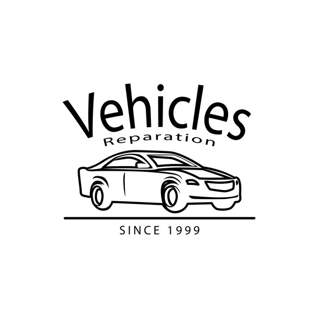 Vector logotipo del servicio de reparación de automóviles y vehículos