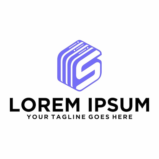 Logotipo del servidor de datos de la letra S