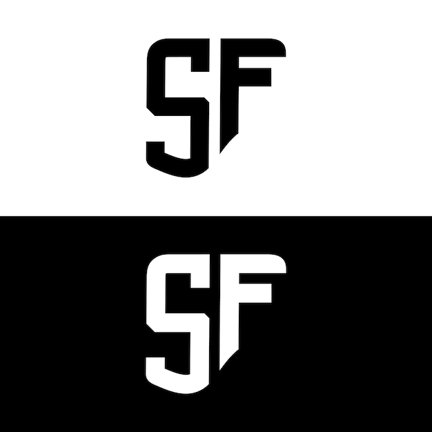 Logotipo sf diseño de logotipo sf letter con color blanco y negro