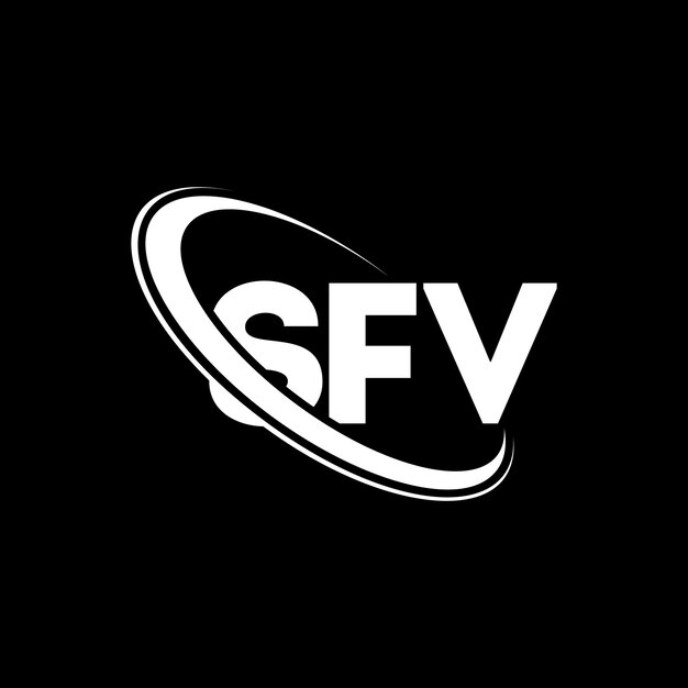 Vector el logotipo sfv, la letra sfv, el diseño del logotipo de la carta sfv, las iniciales sfv, vinculado con un círculo y un monograma en mayúscula, el logotipo cfv, la tipografía para el negocio tecnológico y la marca inmobiliaria.