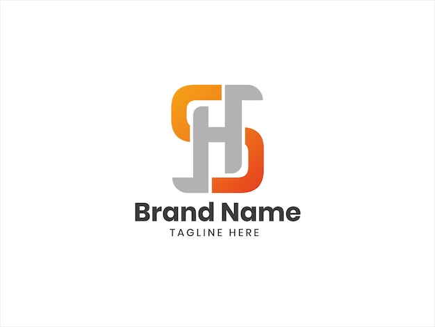 Logotipo SH Letra SH Vector de diseño de logotipo de letra SH con colores de gradiente