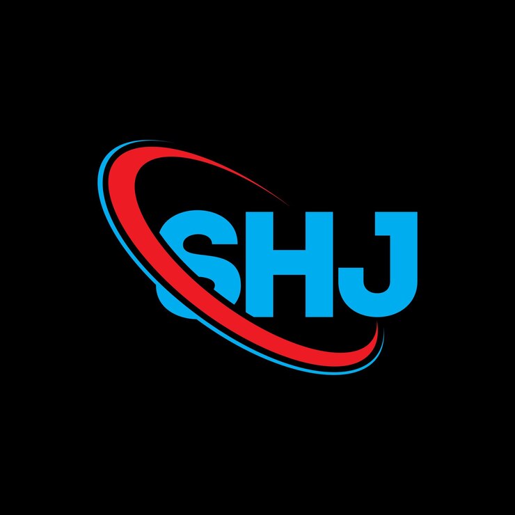 Vector logotipo shj shj letra shj letra diseño de logotipo iniciales shj logotipo vinculado con círculo y mayúscula monograma logotipo shj tipografía para negocios de tecnología y marca inmobiliaria