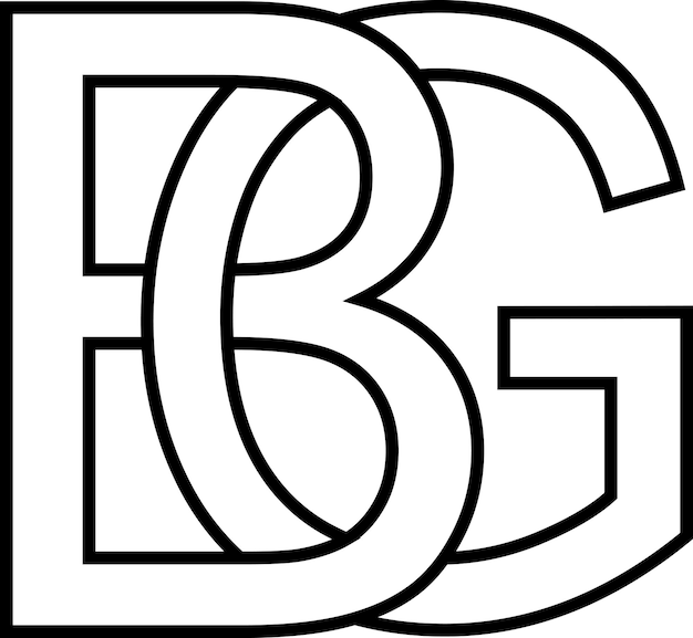 Logotipo signo bg gb icono signo dos letras entrelazadas bg