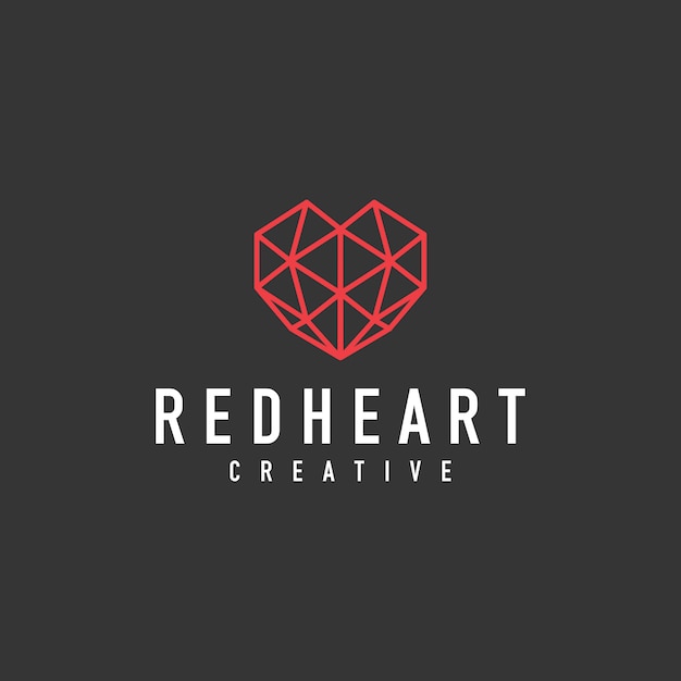 logotipo de signo de corazón geométrico