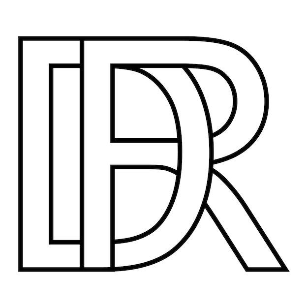 Logotipo signo dr rd icono nft dr letras entrelazadas dr