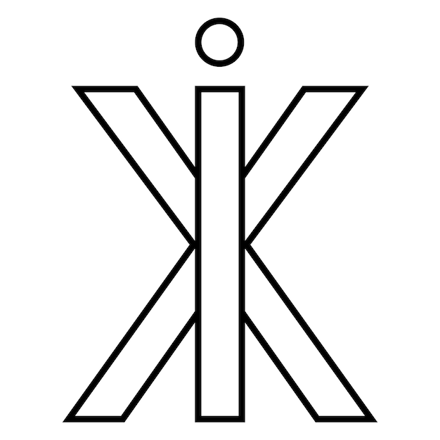 Vector logotipo signo ix xi icono nft letras entrelazadas ix