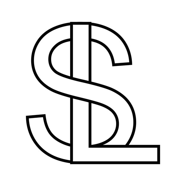 Logotipo signo ls sl icono letras dobles logotipo sl