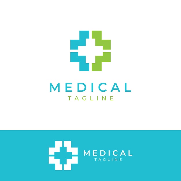 Logotipo de signo médico con un logotipo de signo más simple y moderno para hospital de farmacia de farmacia médica con ilustración de vector de plantilla