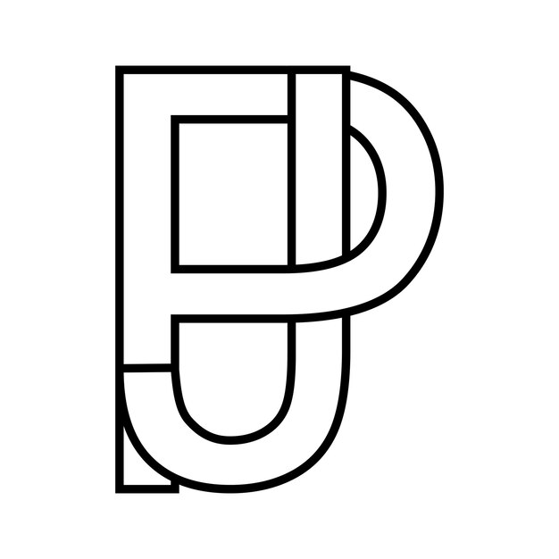 Logotipo signo pj jp icono letras dobles logotipo pj