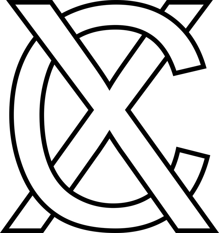 Vector logotipo signo xc cx icono signo letras entrelazadas cx