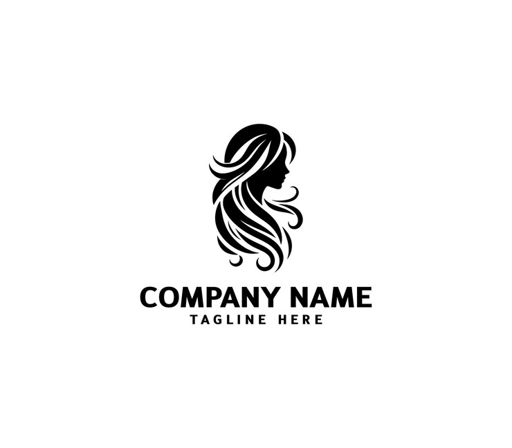 Logotipo de silhueta vectorial de cabello de mujer Logotipo minimalista de cabello Logotipo de peinado para salón de belleza salón de peinados