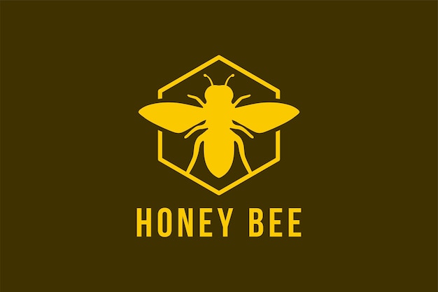 Logotipo de silueta de abeja de miel