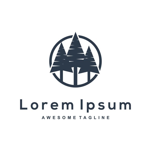 Logotipo de silueta de árbol