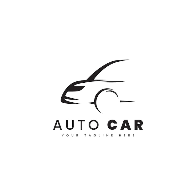 Logotipo de silueta de automóvil de lujo para propósitos de logotipo automotriz